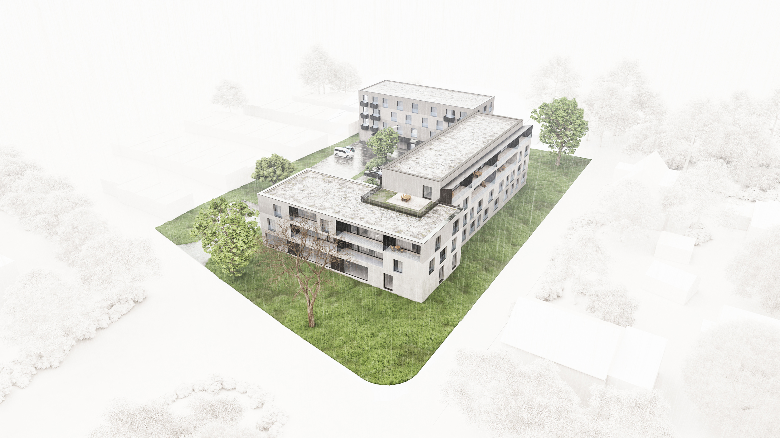 Karnet, architekti Greyscale living