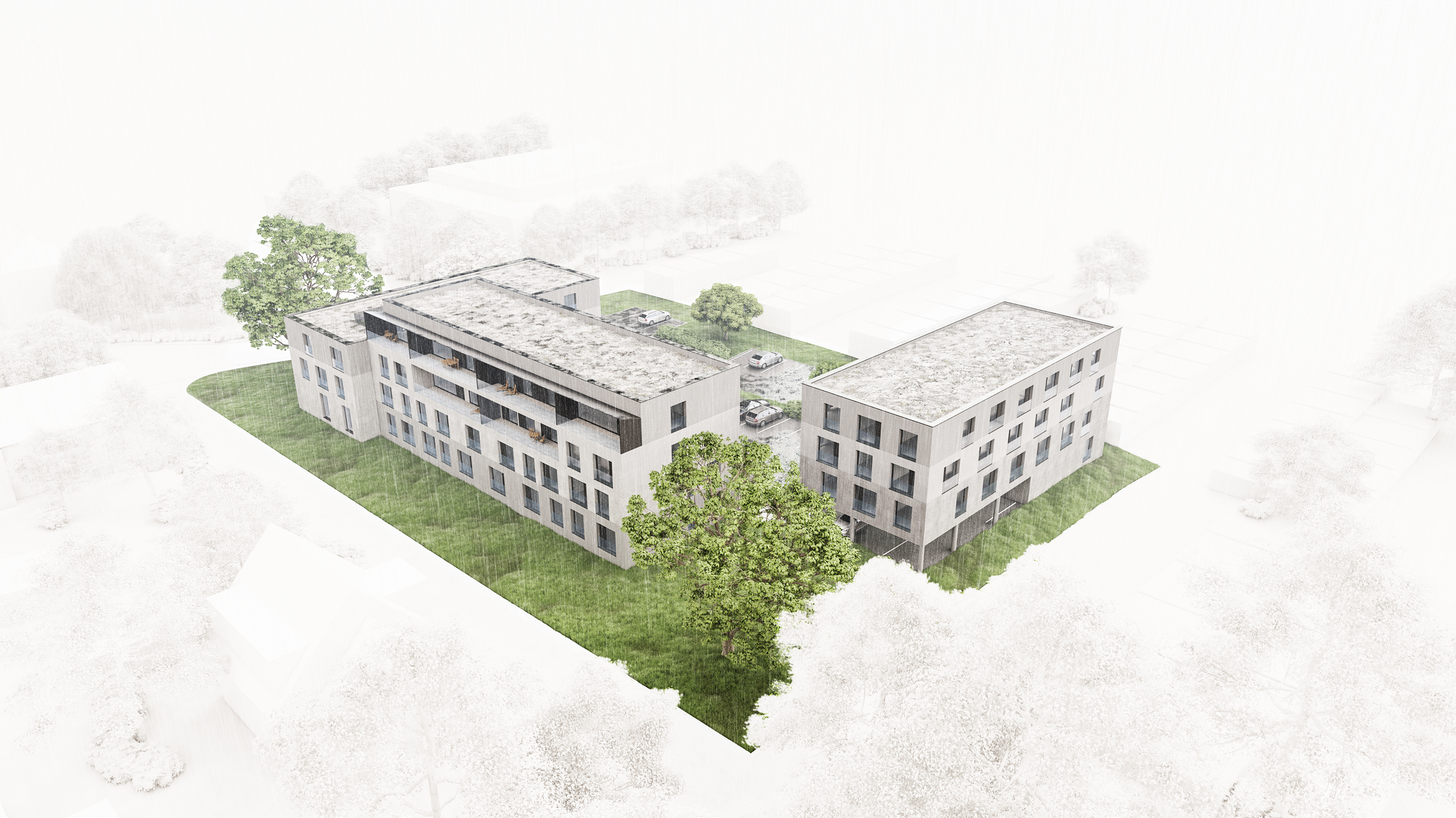 Karnet, architekti Greyscale living