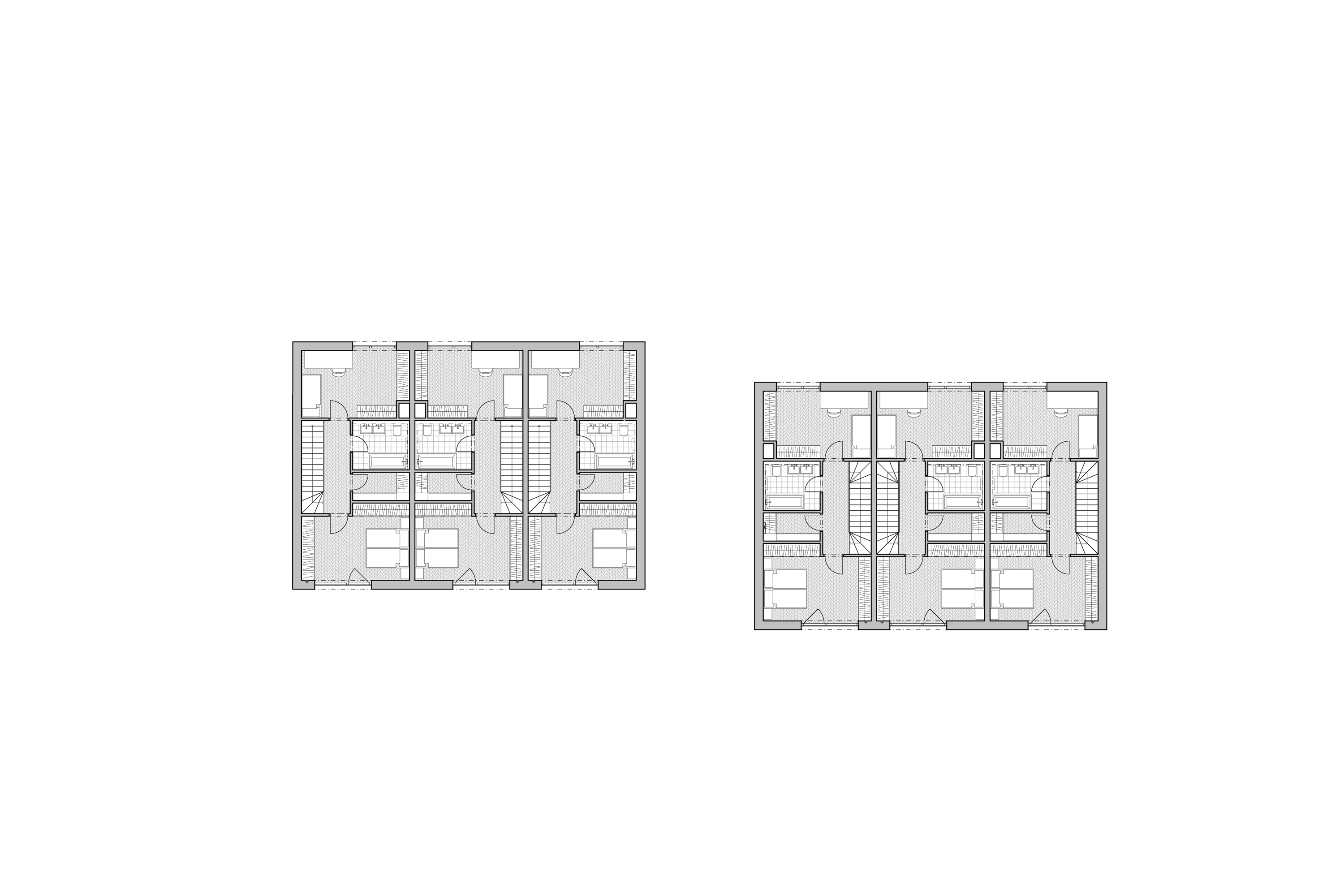 Karnet, architekti Dva trojdomy